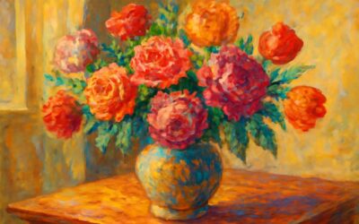Vibrant vases of flowers paintings: timeless blooms in bold color