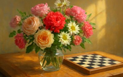 A playful guide to flowers at checkers: bloom, strategy, and color collide.