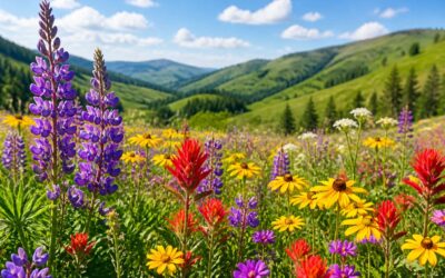 Plant wild flowers to attract pollinators and add natural color.